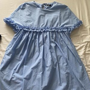 Zara Blue & White Striped Romper